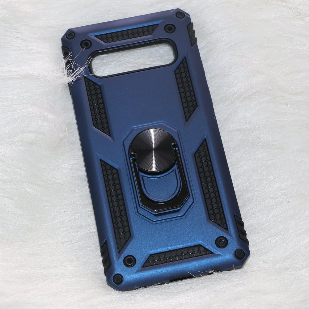 Samsung Galaxy S10 Royal Blue and Black Phone Case with Kickstand Phone Grip